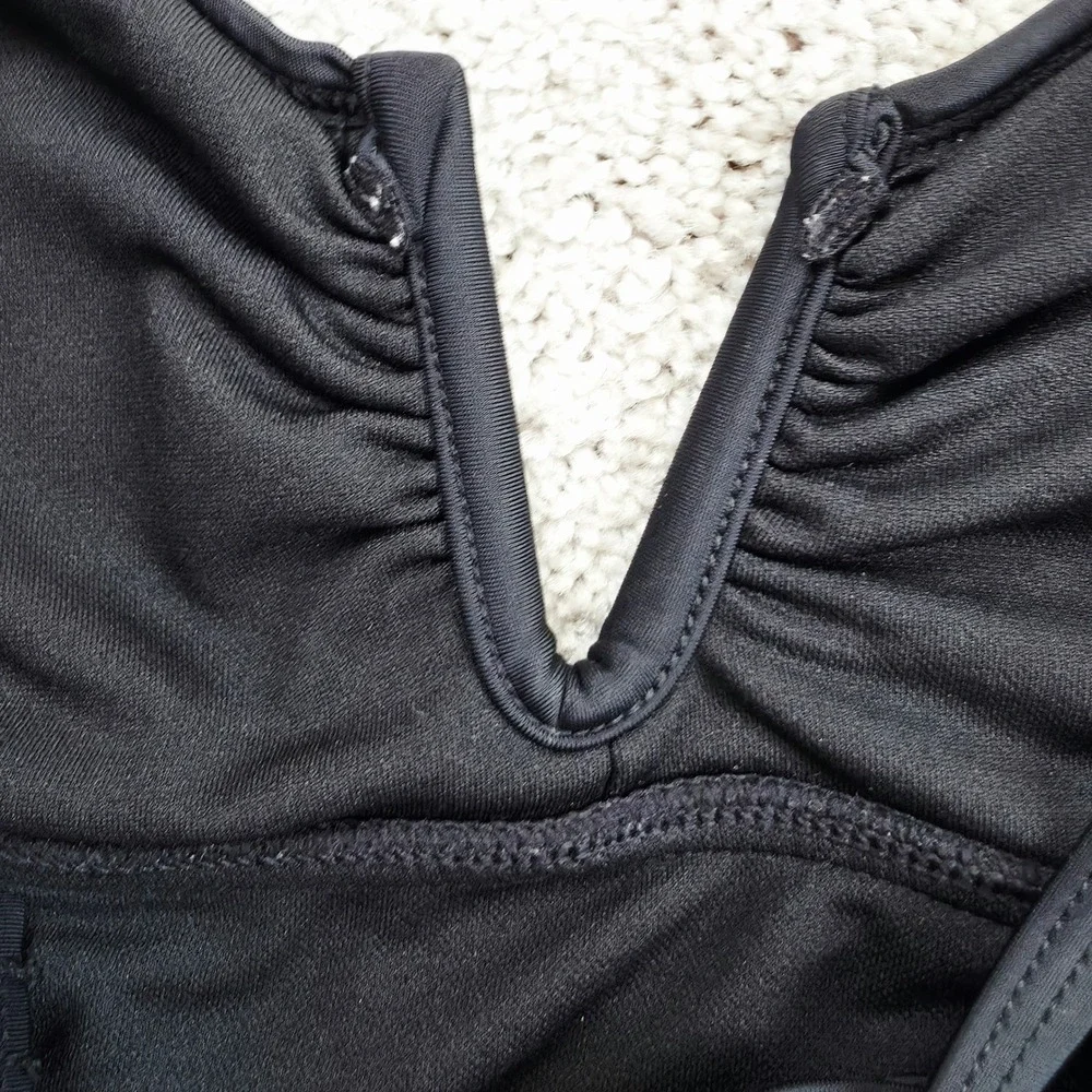 Collections by Catalina‎ Tankini Top Womens S 4-6 Black Ruched Flattering Swim